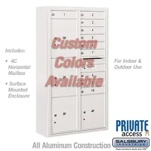 SALSBURY INDUSTRIES 3816D-10CFP Standard Horizontal MailBox Unit, 32.25 x 57.875 x 17.5 Inch Size | CE7JVN