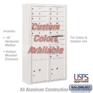 SALSBURY INDUSTRIES 3816D-15CFU Standard Horizontal MailBox Unit, 17.5 x 57.875 x 17.5 Inch Size | CE7JVT