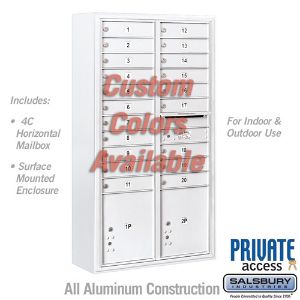 SALSBURY INDUSTRIES 3816D-20CFP Standard Horizontal MailBox, 4C, 32.25 x 57.875 x 17.5 Inch Size, Private Access | CE7JVV