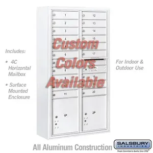 SALSBURY INDUSTRIES 3816D-20CFU Standard Horizontal MailBox Unit, 32.25 x 57.875 x 17.5 Inch Size | CE7JVW