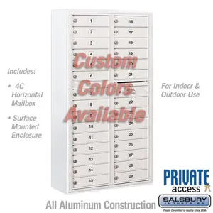 SALSBURY INDUSTRIES 3816D-29CFP Standard Horizontal MailBox, 4C, 32.25 x 57.875 x 17.5 Inch Size, Private Access | CE7JVY