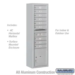 SALSBURY INDUSTRIES 3816S-09 Standard Horizontal MailBox Unit, 17.5 x 57.875 x 17.5 Inch Size | CE7JWF