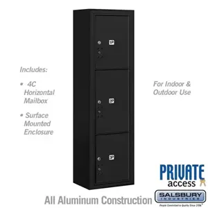 SALSBURY INDUSTRIES 3816S-3PBFP Outdoor Parcel Locker, 17.5 x 57.875 x 17.5 Inch Size, With Private Access | CE7HTH