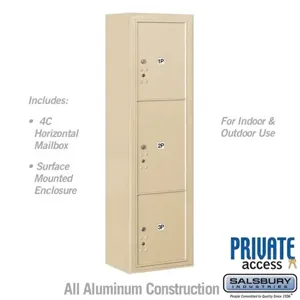 SALSBURY INDUSTRIES 3816S-3PSFP Outdoor Parcel Locker, 17.5 x 57.875 x 17.5 Inch Size, With Private Access | CE7HTM