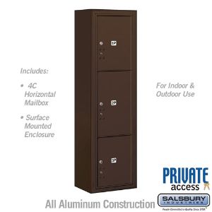 SALSBURY INDUSTRIES 3816S-3PZFP Outdoor Parcel Locker, 17.5 x 57.875 x 17.5 Inch Size, With Private Access | CE7HTK