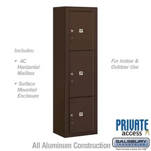 SALSBURY INDUSTRIES 3816S-3PZFP Outdoor Parcel Locker, 17.5 x 57.875 x 17.5 Inch Size, With Private Access | CE7HTK