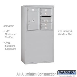 SALSBURY INDUSTRIES 3906D-05 Standard Horizontal MailBox, 4C, 32.25 x 51.75 x 19 Inch Size, 6 Door High | CE7GZA
