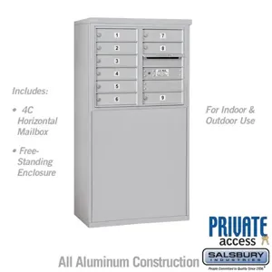 SALSBURY INDUSTRIES 3906D-09AFP Standard Horizontal MailBox, 4C, 32.25 x 51.75 x 19 Inch Size, 6 Door High | CE7EDA