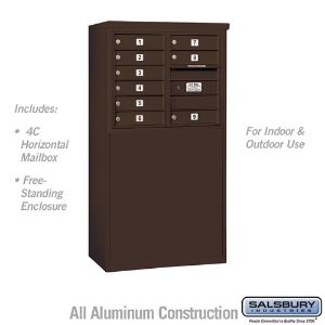 SALSBURY INDUSTRIES 3906D-09ZFU Standard Horizontal MailBox, 4C, 32.25 x 51.75 x 19 Inch Size, 6 Door High | CE7EDF
