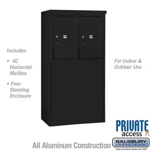 SALSBURY INDUSTRIES 3906D-2PBFP Outdoor Parcel Locker, 32.25 x 51.75 x 19 Inch Size, With Private Access, Black | CE7EDV