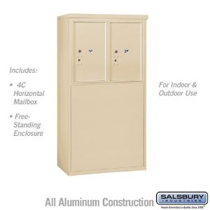 SALSBURY INDUSTRIES 3906D-2PSFU Outdoor Parcel Locker, 32.25 x 51.75 x 19 Inch Size, 6 Door High, Sandstone | CE7EEA