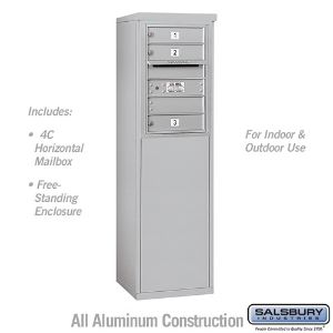 SALSBURY INDUSTRIES 3906S-03AFU Standard Horizontal MailBox, 4C, 17.5 x 51.75 x 19 Inch Size, 6 Door High | CE7ECF