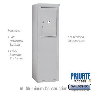 SALSBURY INDUSTRIES 3906S-1PAFP Outdoor Parcel Locker, 17.5 x 51.75 x 19 Inch Size, 6 Door High, Aluminium | CE7EDJ