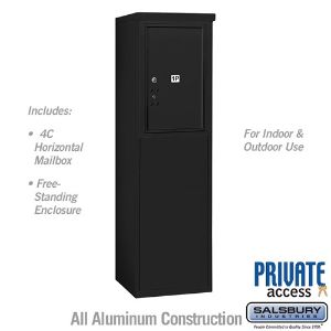 SALSBURY INDUSTRIES 3906S-1PBFP Outdoor Parcel Locker, 17.5 x 51.75 x 19 Inch Size, With Private Access, Black | CE7EDL