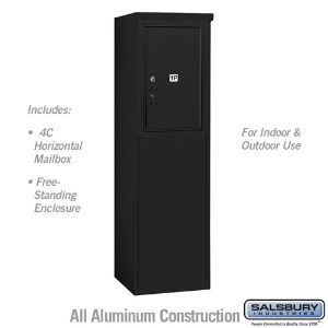 SALSBURY INDUSTRIES 3906S-1PBFU Outdoor Parcel Locker, 17.5 x 51.75 x 19 Inch Size, 6 Door High, Black | CE7EDM