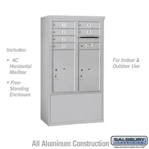 SALSBURY INDUSTRIES 3910D-06 Standard Horizontal MailBox, 4C, 32.25 x 52.75 x 19 Inch Size, 10 Door High | CE7GZY