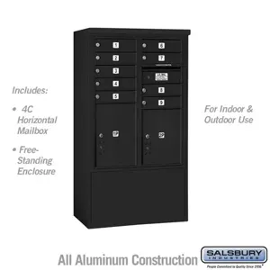 SALSBURY INDUSTRIES 3910D-09BFU Standard Horizontal MailBox, 4C, 32.25 x 52.75 x 19 Inch Size, 10 Door High | CE7XRY