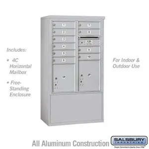 SALSBURY INDUSTRIES 3910D-10 Standard Horizontal MailBox, 4C, 32.25 x 52.75 x 19 Inch Size, 10 Door High | CE7HAE