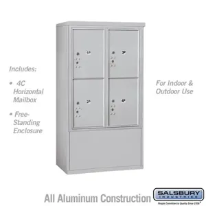 SALSBURY INDUSTRIES 3910D-4P Standard Horizontal MailBox, 4C, 32.25 x 52.75 x 19 Inch Size, 10 Door High | CE7HAH