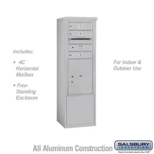 SALSBURY INDUSTRIES 3910S-03AFU Standard Horizontal MailBox, 4C, 17.5 x 65.75 x 19 Inch Size, 10 Door, Aluminium | CE7XRK