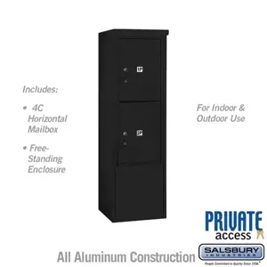 SALSBURY INDUSTRIES 3910S-2PBFP Outdoor Parcel Locker, 17.5 x 52.75 x 19 Inch Size, 10 Door High, Black | CE7XTB