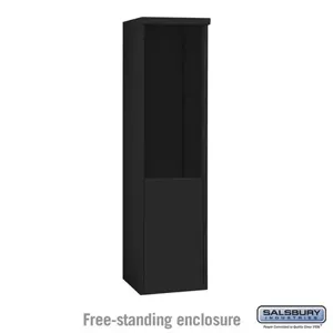 SALSBURY INDUSTRIES 3910S-BLK Enclosure, 17.5 x 65.75 x 19 Inch Size, Black, Free Standing | CE7HDJ