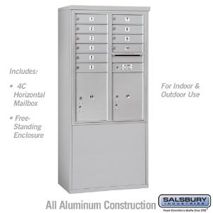 SALSBURY INDUSTRIES 3911D-10 Horizontaler Standard-Briefkasten, 4C, 32.25 x 69.25 x 19 Zoll Größe, 11 Türen hoch | CE7HAW