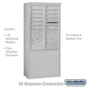 SALSBURY INDUSTRIES 3911D-10AFU Standard Horizontal MailBox, 4C, 32.25 x 69.25 x 19 Inch Size, 10 Door | CE7XXY