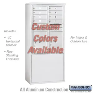 SALSBURY INDUSTRIES 3911D-10CFU Standard Horizontal MailBox, 4C, 32.25 x 69.25 x 19 Inch Size, 11 Door High | CE7HAY