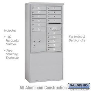SALSBURY INDUSTRIES 3911D-15AFU Standard Horizontal MailBox, 4C, 32.25 x 69.25 x 19 Inch Size, 11 Door High | CE7XYG