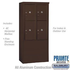 SALSBURY INDUSTRIES 3911D-4PZFP Outdoor Parcel Locker, 32.25 x 69.25 x 19 Inch Size, With Private Access | CE7YAD