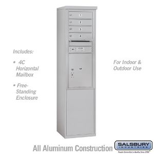 SALSBURY INDUSTRIES 3911S-04AFU Standard Horizontal MailBox, 4C, 17.5 x 69.25 x 19 Inch Size, 11 Door High | CE7XYZ