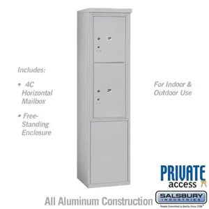 SALSBURY INDUSTRIES 3911S-2PAFP Horizontal Parcel Locker, 11 Door High, Aluminium, Free Standing | CE7XZQ