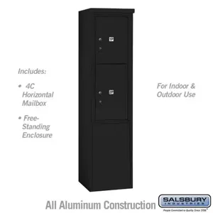 SALSBURY INDUSTRIES 3911S-2PBFU Outdoor Parcel Locker, 17.5 x 69.25 x 19 Inch Size, 11 Door High, Black | CE7XZU