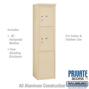 SALSBURY INDUSTRIES 3911S-2PSFP Outdoor Parcel Locker, 17.5 x 69.25 x 19 Inch Size, With Private Access | CE7XZX