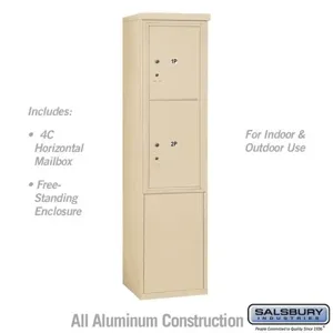 SALSBURY INDUSTRIES 3911S-2PSFU Outdoor Parcel Locker, 17.5 x 69.25 x 19 Inch Size, 11 Door High, Sandstone | CE7XZY