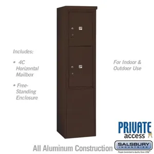 SALSBURY INDUSTRIES 3911S-2PZFP Outdoor Parcel Locker, 17.5 x 69.25 x 19 Inch Size, With Private Access | CE7XZV