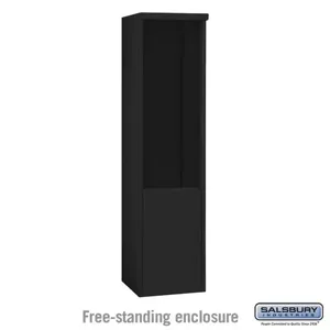 SALSBURY INDUSTRIES 3911S-BLK Enclosure, 17.5 x 69.25 x 19 Inch Size, Black, Free Standing | CE7HDN