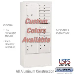 SALSBURY INDUSTRIES 3916D-10CFU Standard Horizontal MailBox Unit, 32.25 x 72 x 19 Inch Size, Free Standing | CE7HBV