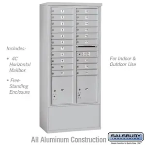 SALSBURY INDUSTRIES 3916D-20 Standard Horizontal MailBox Unit, 32.25 x 72 x 19 Inch Size, Free Standing | CE7HBZ