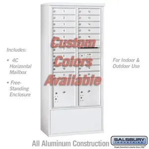 SALSBURY INDUSTRIES 3916D-20CFU Standard Horizontal MailBox Unit, 32.25 x 72 x 19 Inch Size, Free Standing | CE7HCB