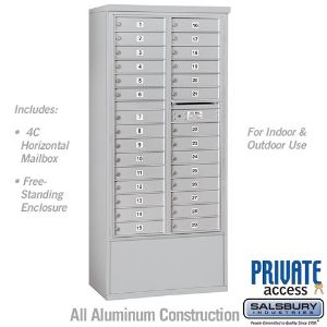 SALSBURY INDUSTRIES 3916D-29 Standard Horizontal MailBox, 4C, 32.25 x 72 x 29 Inch Size, With Private Access | CE7HCC