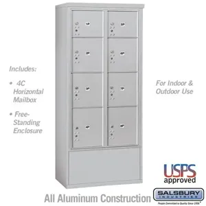 SALSBURY INDUSTRIES 3916D-8P Standard Horizontal MailBox Unit, 32.25 x 72 x 19 Inch Size, Free Standing | CE7HCE