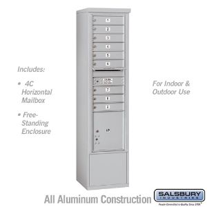 SALSBURY INDUSTRIES 3916S-09 Standard Horizontal MailBox Unit, 17.5 x 72 x 19 Inch Size, Free Standing | CE7HCL