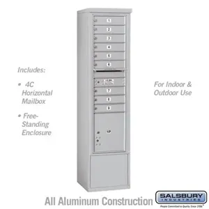 SALSBURY INDUSTRIES 3916S-09 Standard Horizontal MailBox Unit, 17.5 x 72 x 19 Inch Size, Free Standing | CE7HCL