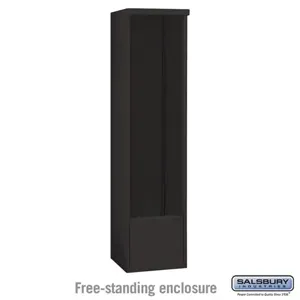 SALSBURY INDUSTRIES 3916S-BLK Enclosure, 17.5 x 72 x 19 Inch Size, Black, Free Standing | CE7HDT