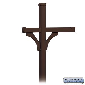 SALSBURY INDUSTRIES 4373 Deluxe Mailbox Post, 49 x 81 x 4 Inch Size, In Ground Mounted, 2 Sided | CE7GXV