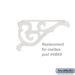 SALSBURY INDUSTRIES 4847WHT Replacement Arm Kit, 3.5 x 0.375 x 14 Inch Size, White | CE7ELL