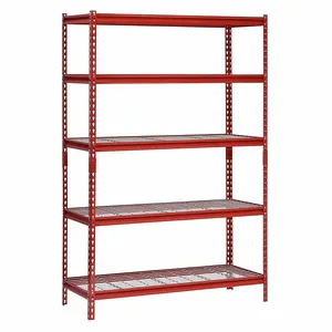 SANDUSKY LEE UR482472WD5-R Boltless Rivet Shelving, With Wire Decking, 48 x 24 x 72 Inch Size | CM7ZPF