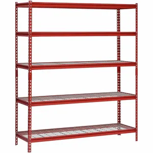 SANDUSKY LEE UR602472WD5-R Boltless Rivet Shelving, With Wire Decking, 60 x 24 x 72 Inch Size | CM7ZPH